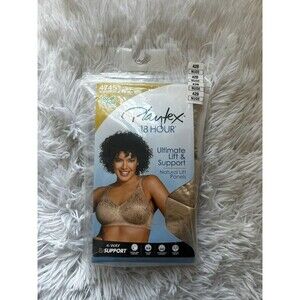 New Playtex 42B Wirefree Nude Bra Ultimate Lift & Support Womens